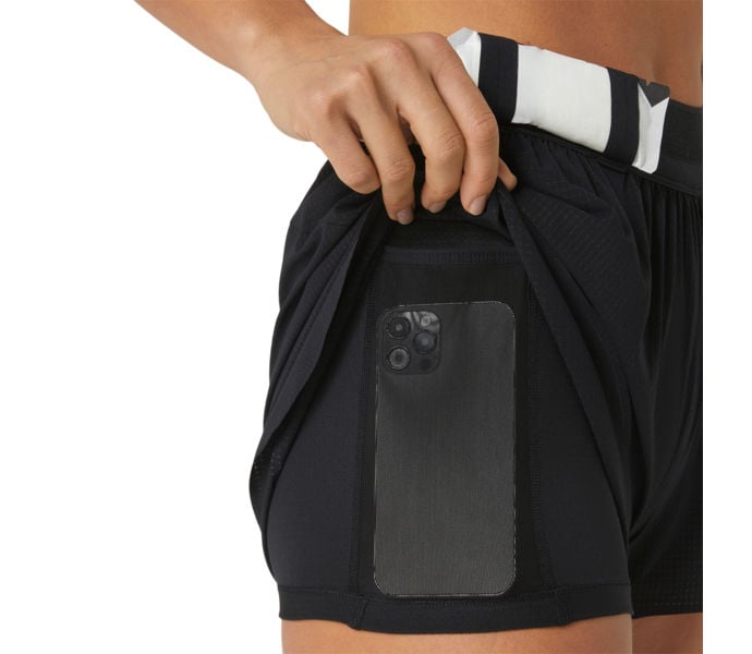 Asics METARUN SPLIT SHORTS LÖPARSHORTS Svart