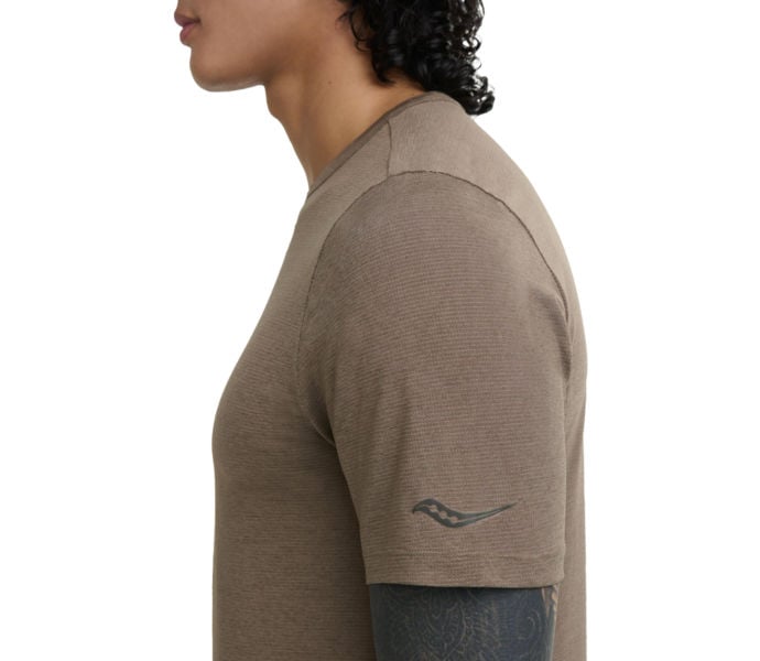 Saucony STOPWATCH SHORT SLEEVE LÖPARTSHIRT Brun