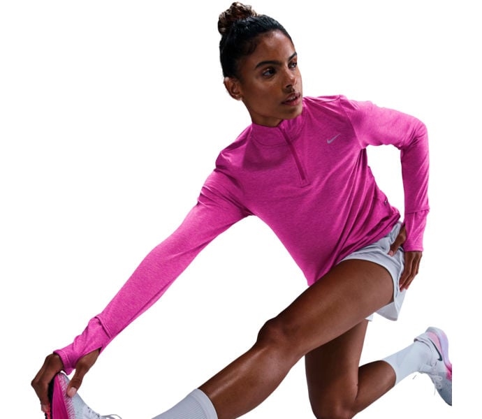 Nike SWIFT ELEMENT UV PROTECTION 1/4-ZIP LÖPARTRÖJA Rosa