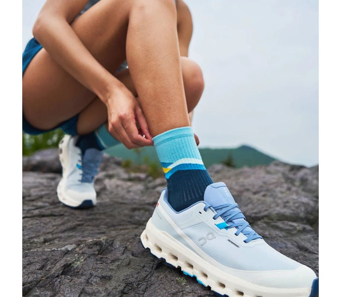 Feetures TRAIL MAX CUSHION MINI CREW LÖPARSTRUMPA Blå