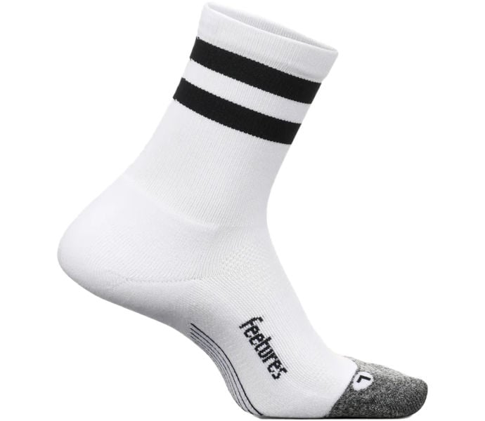 Feetures ELITE LIGHT CUSHION MINI CREW LÖPARSTRUMPA Vit