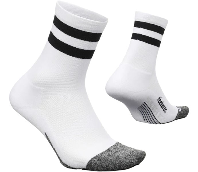 Feetures ELITE LIGHT CUSHION MINI CREW LÖPARSTRUMPA Vit