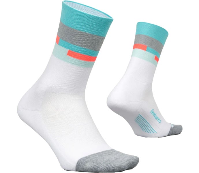 Feetures ELITE LIGHT CUSHION MINI CREW LÖPARSTRUMPA Vit