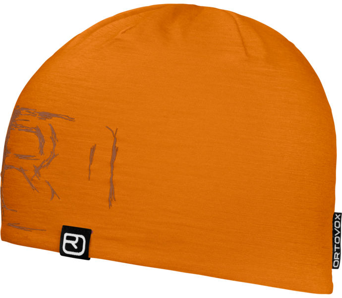 Ortovox 120 TEC LOGO BEANIE LÖPARMÖSSA Orange