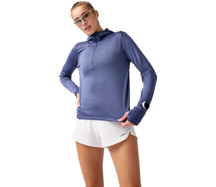 Brooks NOTCH THERMAL HOODIE 3.0 LÖPARTRÖJA Grå