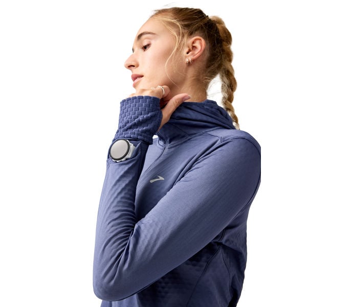 Brooks NOTCH THERMAL HOODIE 3.0 LÖPARTRÖJA Grå