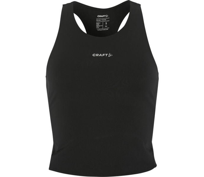 Craft HYPERVENT CROPPED POCKET SINGLET LÖPARLINNE Svart