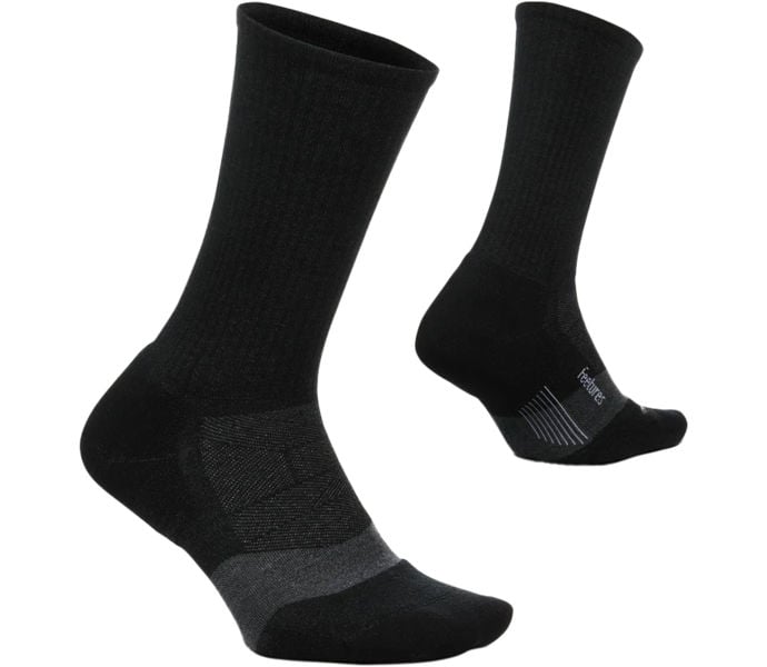 Feetures MERINO 10 ULTRA LIGHT MINI CREW LÖPARSTRUMPOR Svart