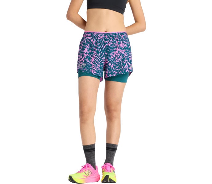 New Balance LONDON MARATHON RC PRINTED 2-IN-1 3'' LÖPARSHORTS Flerfärgad