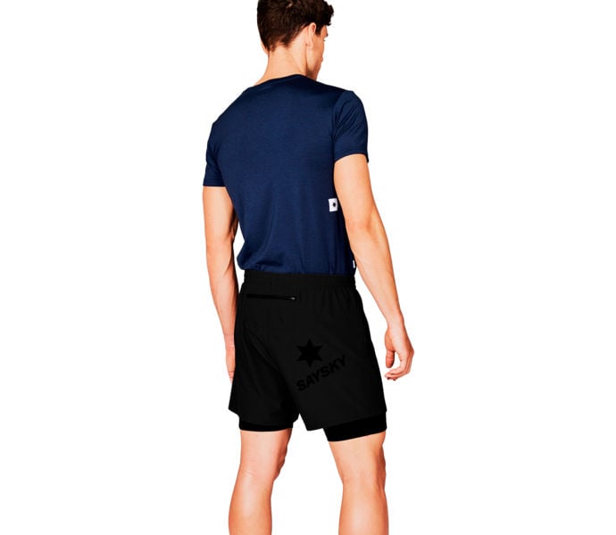 SAYSKY PACE 2IN1 SHORTS 5" LÖPARSHORTS Svart