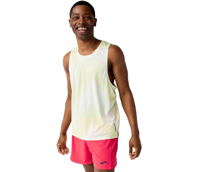 Brooks DASH SINGLET PRINTED LÖPARLINNE Gul