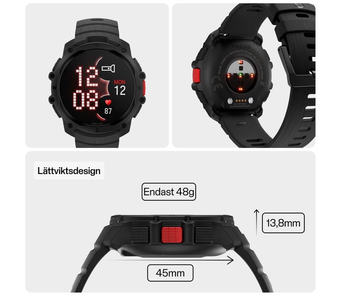 Polar STREET X SPORTKLOCKA Svart