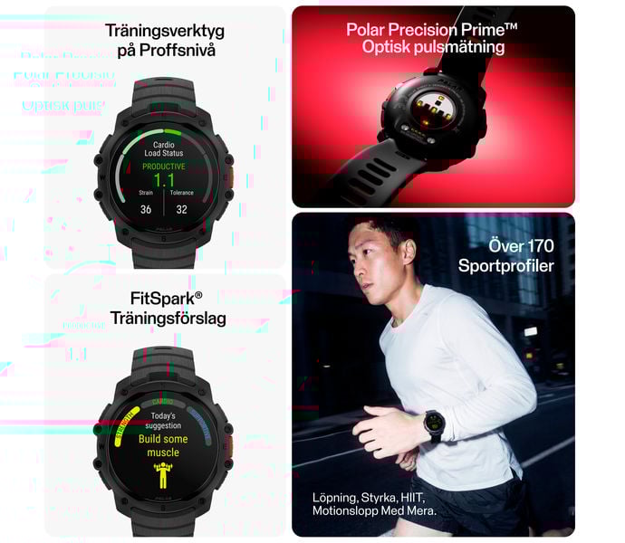 Polar STREET X SPORTKLOCKA Svart