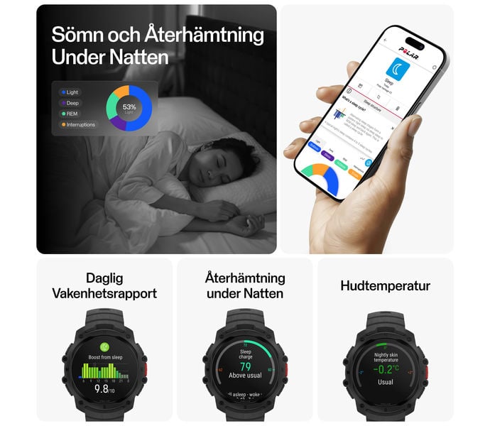 Polar STREET X SPORTKLOCKA Svart