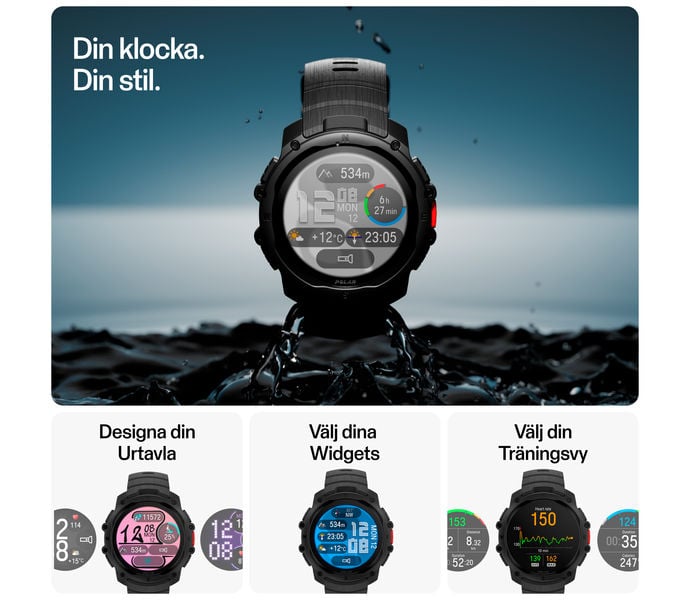 Polar STREET X SPORTKLOCKA Svart