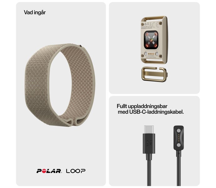 Polar LOOP HÄLSOARMBAND Beige