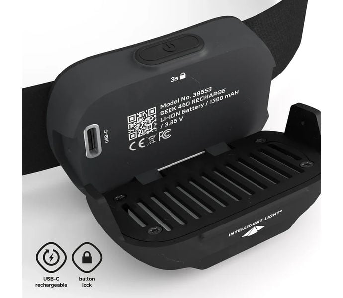 Silva SEEK 600 RECHARGE PANNLAMPA Svart