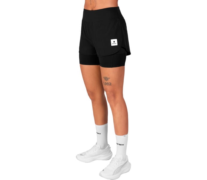SAYSKY PACE 2 IN 1 3 INCH LÖPARSHORTS Svart