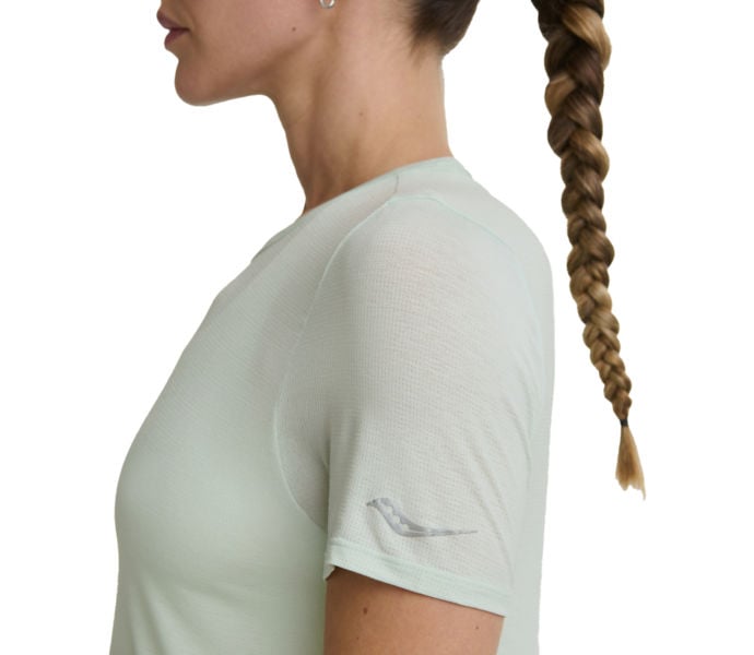 Saucony STOPWATCH SHORT SLEEVE LÖPARTSHIRT Grön