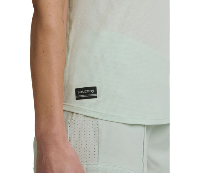 Saucony STOPWATCH SHORT SLEEVE LÖPARTSHIRT Grön