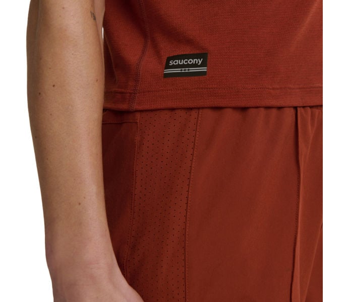Saucony STOPWATCH CROP TANK LÖPARLINNE Röd