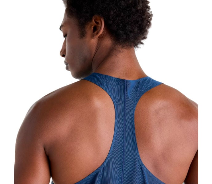 New Balance RACE DAY ULTRA LIGHT PRINTED SINGLET LÖPARLINNE Blå