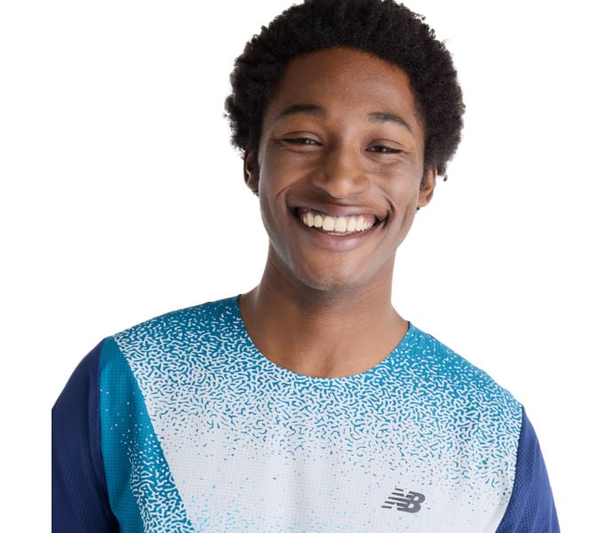 New Balance RACE DAY ULTRA LIGHT PRINTED T-SHIRT Blå