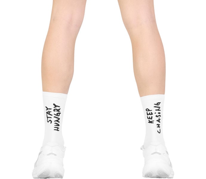 SAYSKY COMBAT HIGH SOCKS LÖPARSTRUMPOR Vit