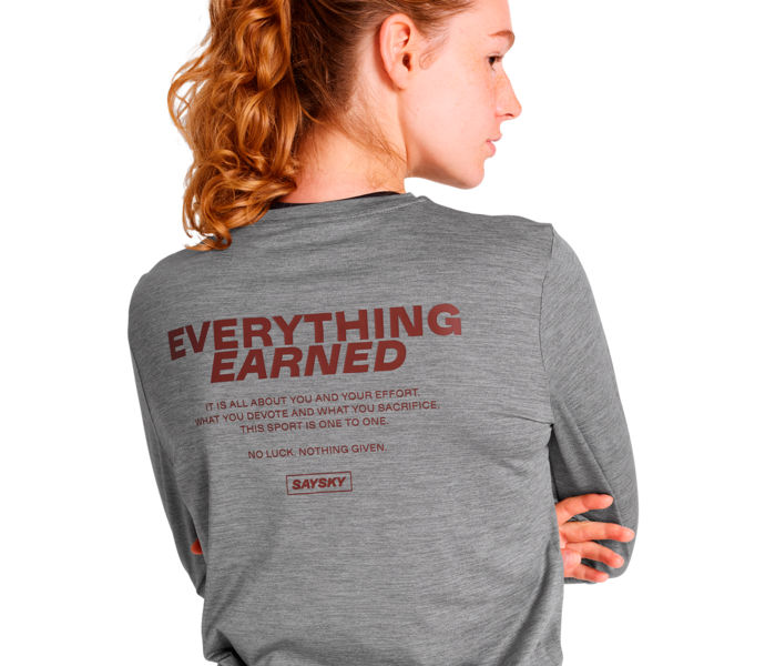 SAYSKY STATEMENT PACE LONG SLEEVE UNISEX LÖPARTRÖJA Grå
