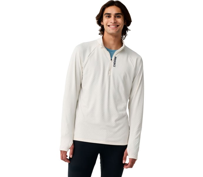 Brooks MOMENTUM THERMAL 1/2 ZIP LÖPARTRÖJA Beige